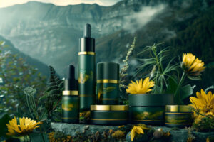 dreamy aesthetic cosmetic product with fresh background